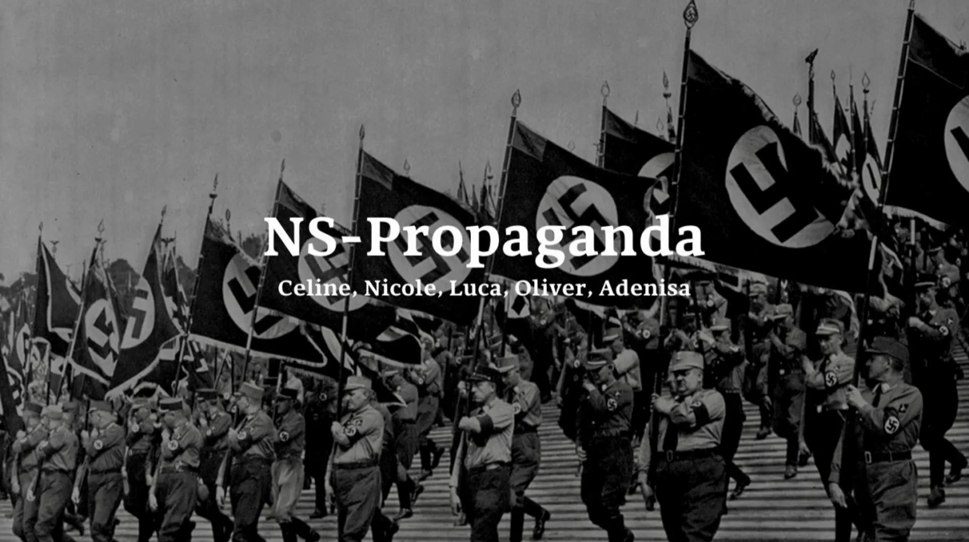 NS-Propaganda
Celine, Nicole, Luca, Oliver, Adenisa
3 ●
●
Definition
Inhaltsverzeichnis
Propagandaministerium
- Joseph Goebbels
- Aufgaben
-