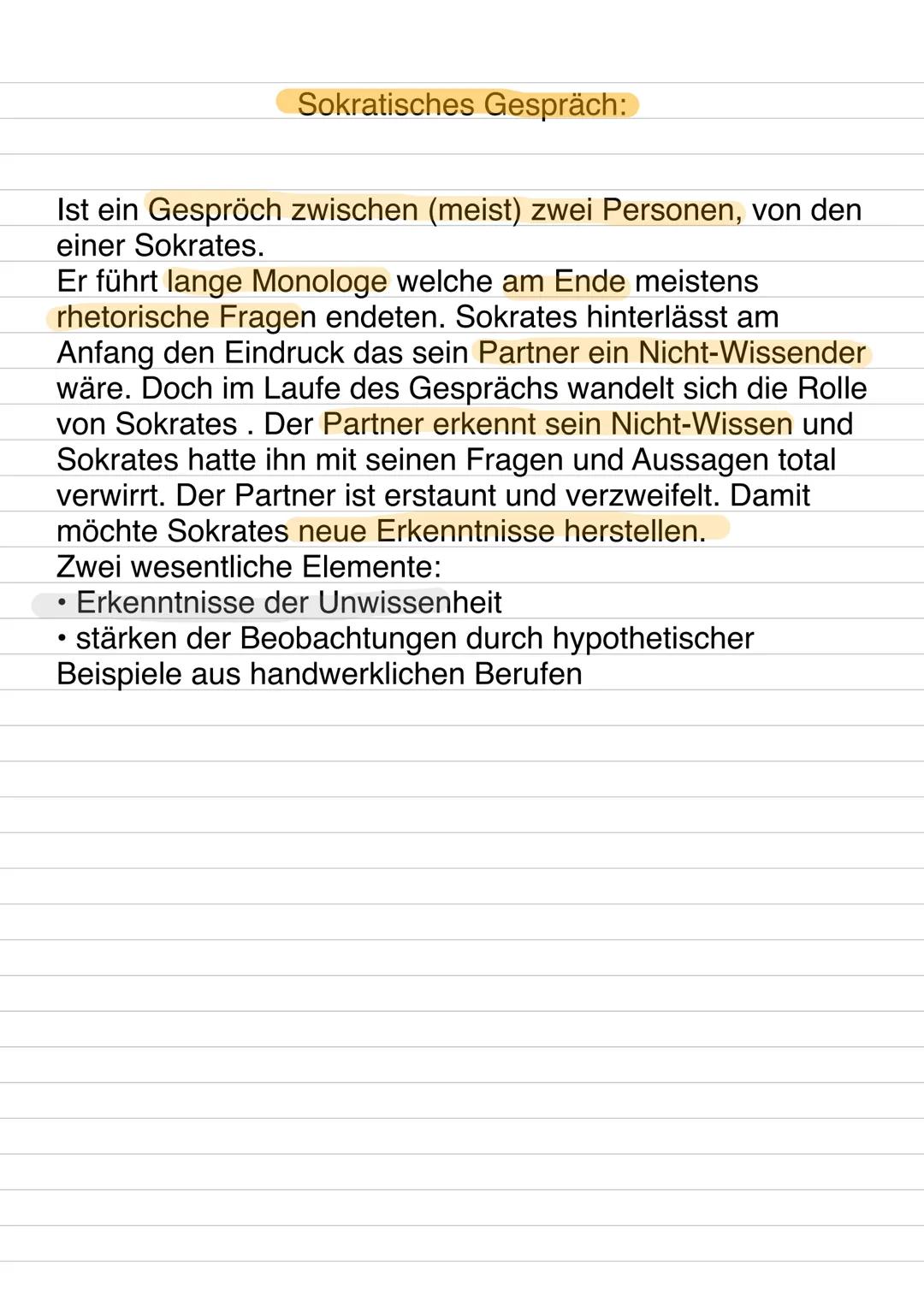 Ethik Aufgaben:
Philo Sokrates
Wer war Sokrates? (469 v.Chr. - 399 v.Chr)
Er gilt als Gründervater der westlichen Philosophie und
hinterfrag