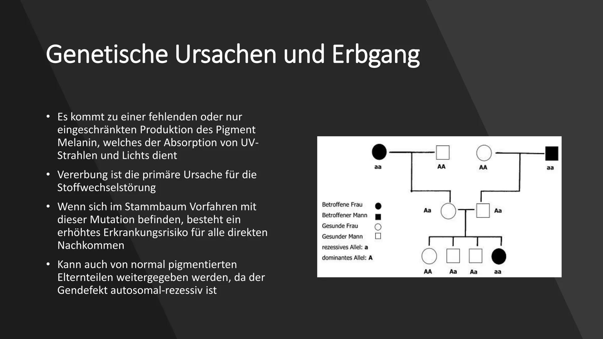 ALBINISMUS # Inhaltsverzeichnis
* Was ist Albinismus ?
* Symptome und Beschwerden
* Genetische Ursachen und Erbgang
* Unterschiedli
