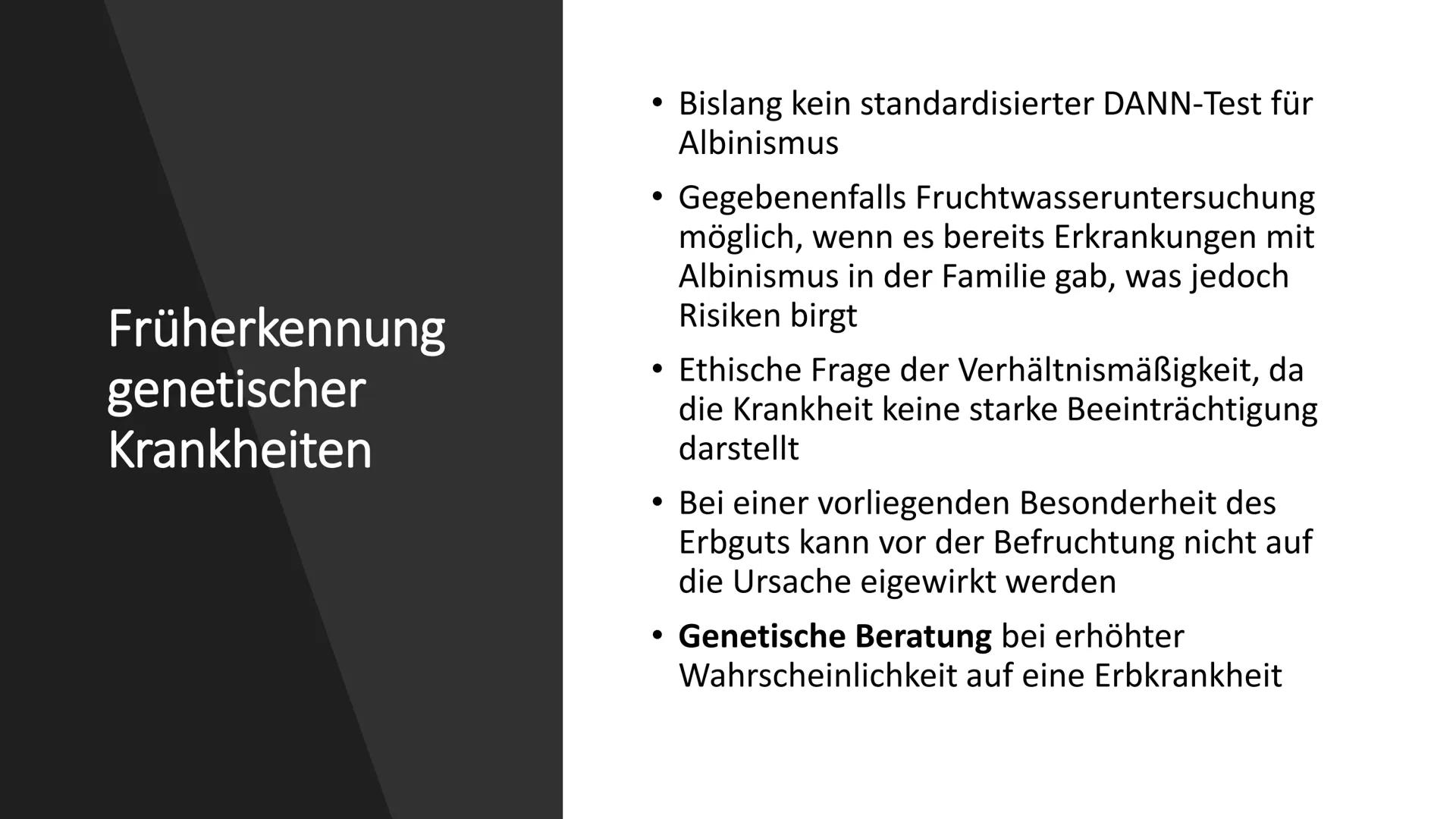 ALBINISMUS # Inhaltsverzeichnis
* Was ist Albinismus ?
* Symptome und Beschwerden
* Genetische Ursachen und Erbgang
* Unterschiedli