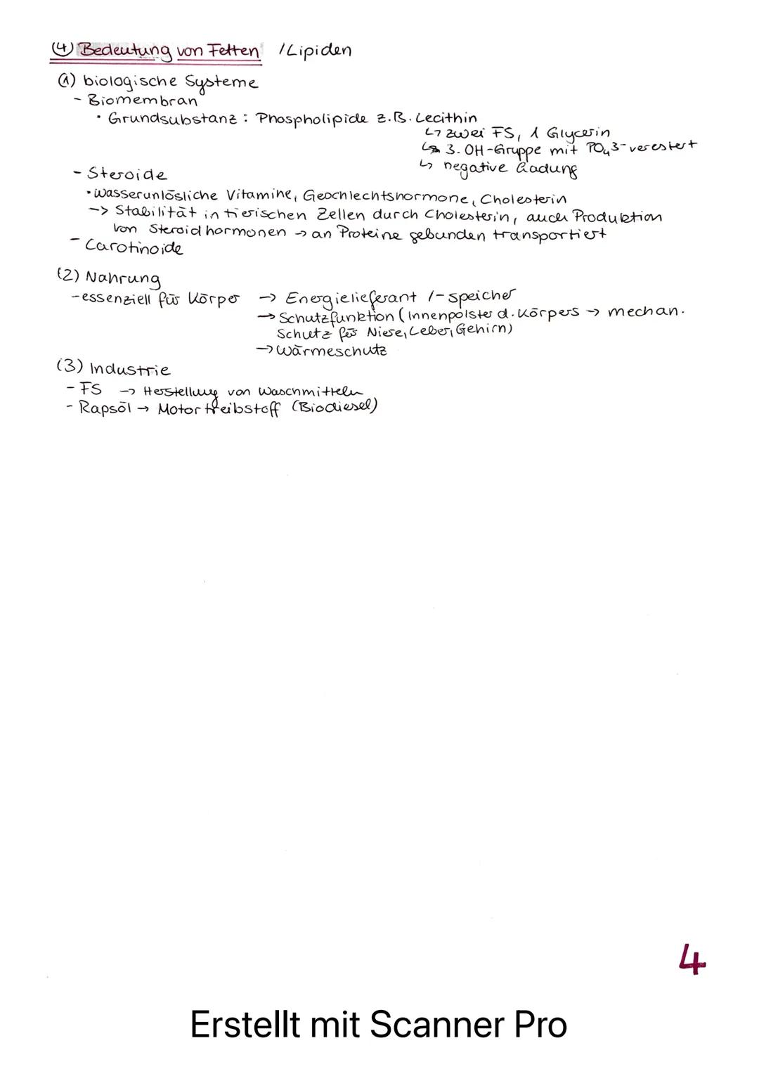 Lernzettel Test: Fette
Organische Chemie
Allgemeines
Makromolekul
H
+
Glycerin
3 Fettsäuren
Triglycerid
A-C-0-H + CH3-CCH ₂ -CH=CH-(CH₂)7-CO