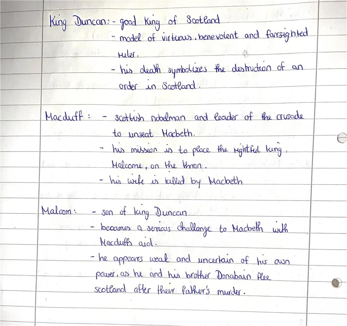 Characterization
Macbeth -brave soldier and powerful man
tudom? ( is not virtuous ene (Rechtschaffener)
he is
pust wat
Lady Macbeth:
Banquo