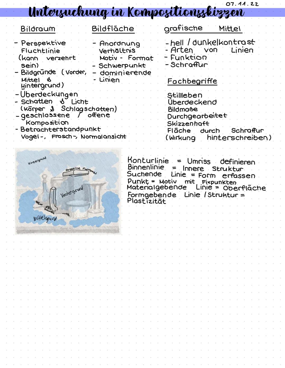 # Komposition
= Bezeichnung für den formalen Aufbau eines Werkes
→Beziehung der Bildelemente zueinander und zum Format
Ruhe
- Zenralkompo