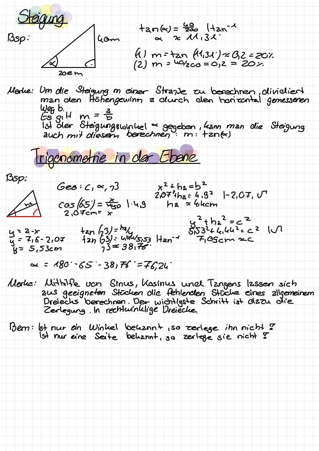 # Trigonometrie
An-
kathete
$b$
Gegen-
kathete
$a$
$A$
Hypothenuse $B$
Zum Winkel a ist die Seite a die Gegen -
kathete & die Seite b