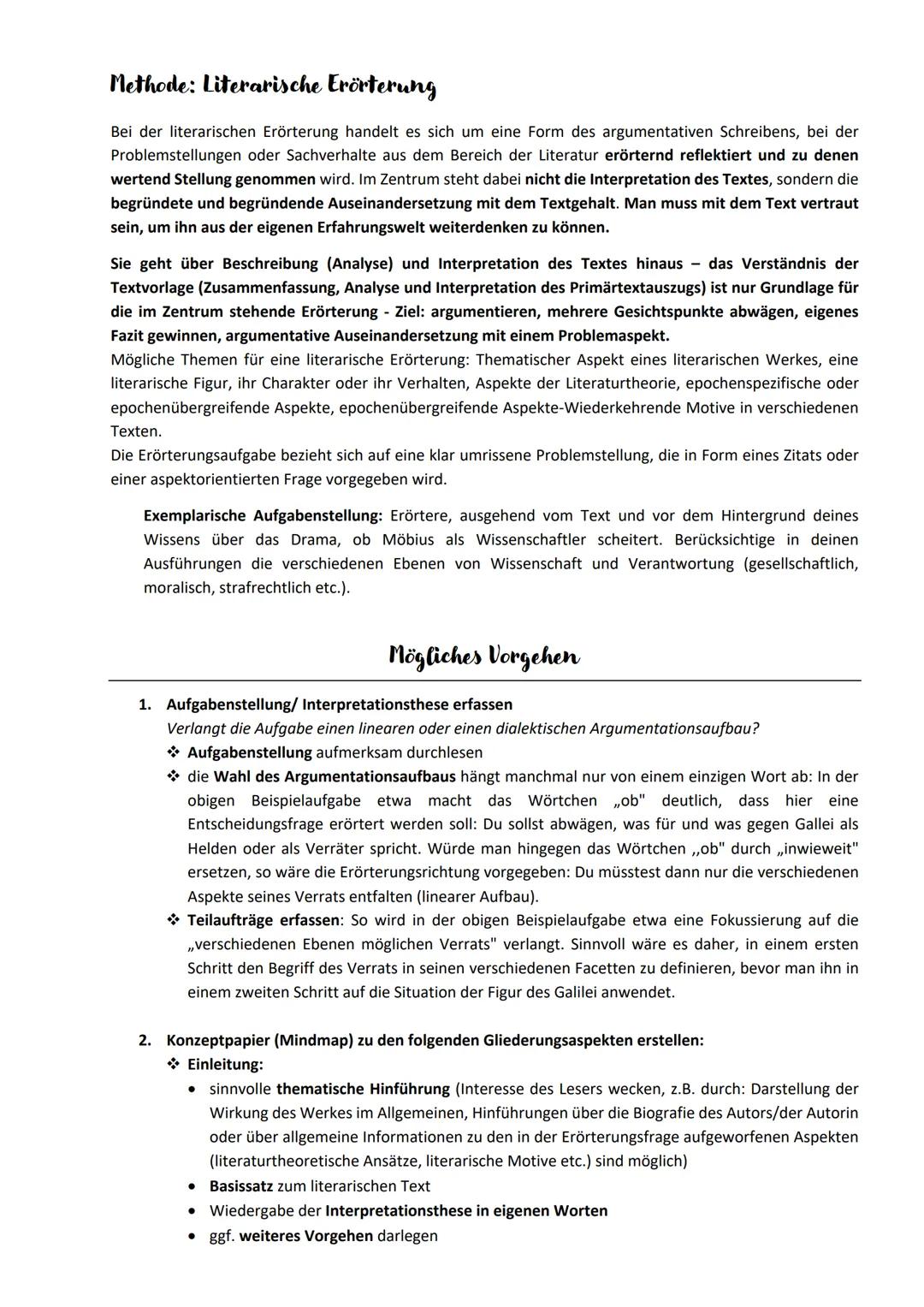 # Methode: Literarische Erörterung
Bei der literarischen Erörterung handelt es sich um eine Form des argumentativen Schreibens, bei der
Pro