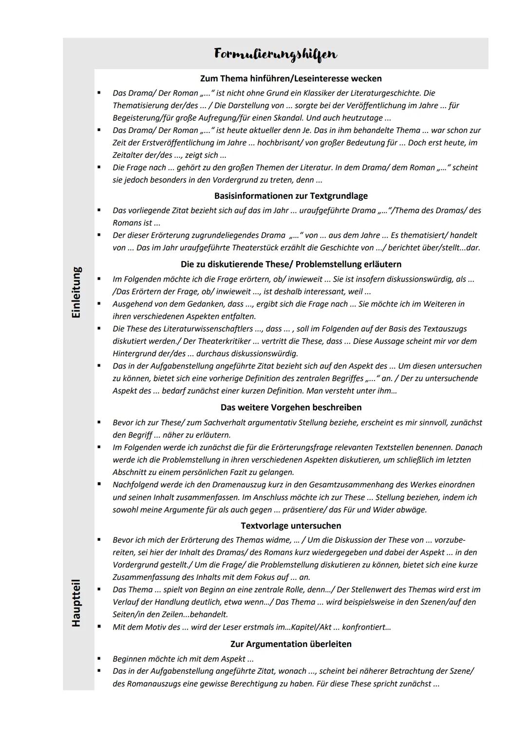 # Methode: Literarische Erörterung
Bei der literarischen Erörterung handelt es sich um eine Form des argumentativen Schreibens, bei der
Pro