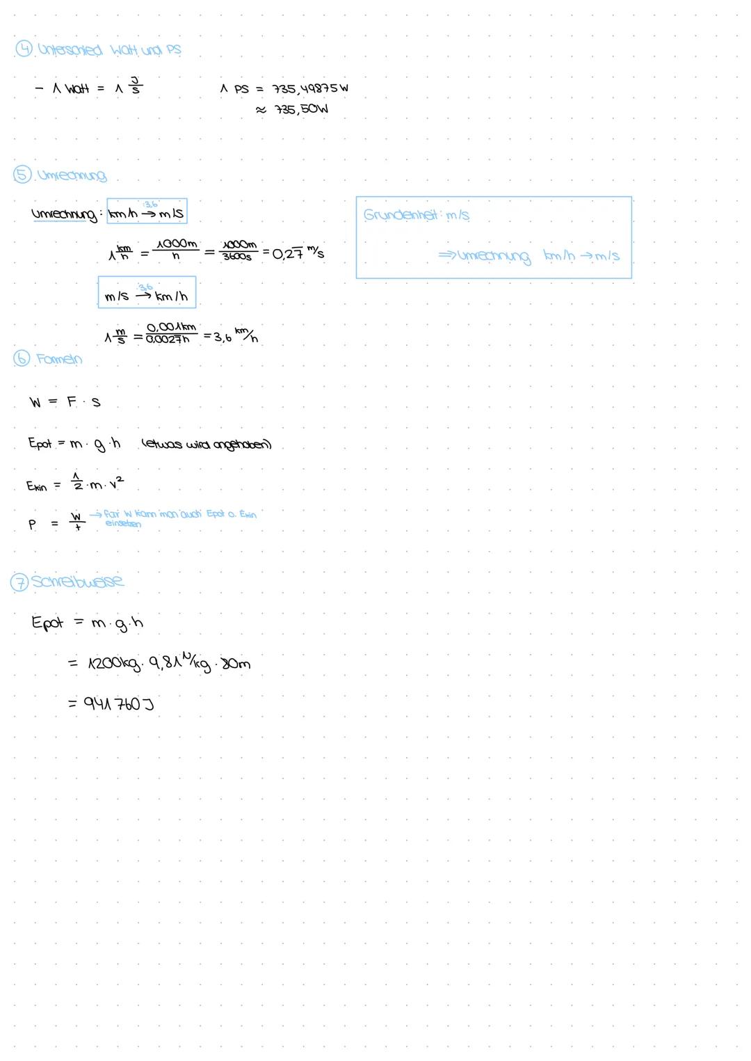 # ① Arbeit
- Definition: mechanische Arbeit ist "kraft mal weg"
$\Rightarrow$ W=F·s Einheit: Joule = J
- Beispiele: hydraulische Hebebühn