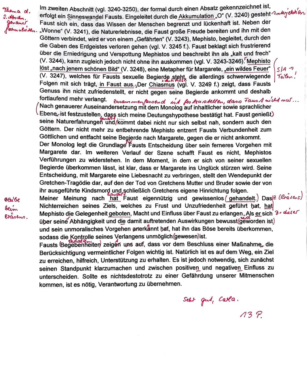 Analyse: Fausts Monolog (vgl. V. 3217-3250) aus der Szene ,,Wald und Höhle"
Wir Menschen sind generell dafür bekannt, strebsame Wesen zu sei