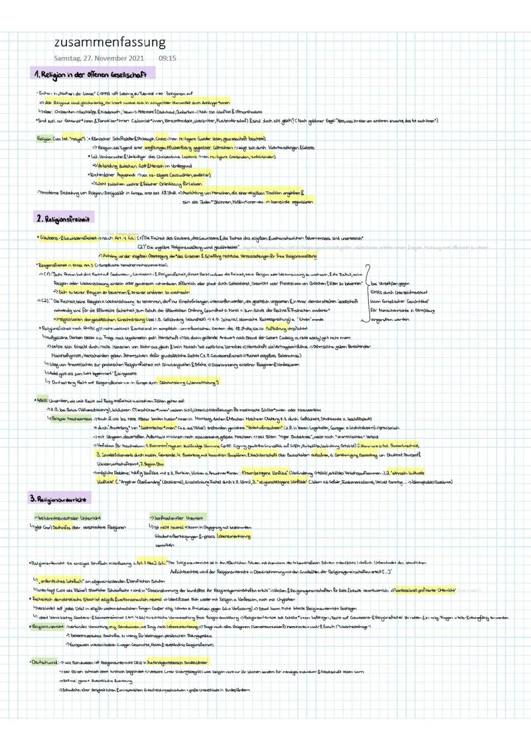 Religion in der Gesellschaft und Gotteserfahrungen