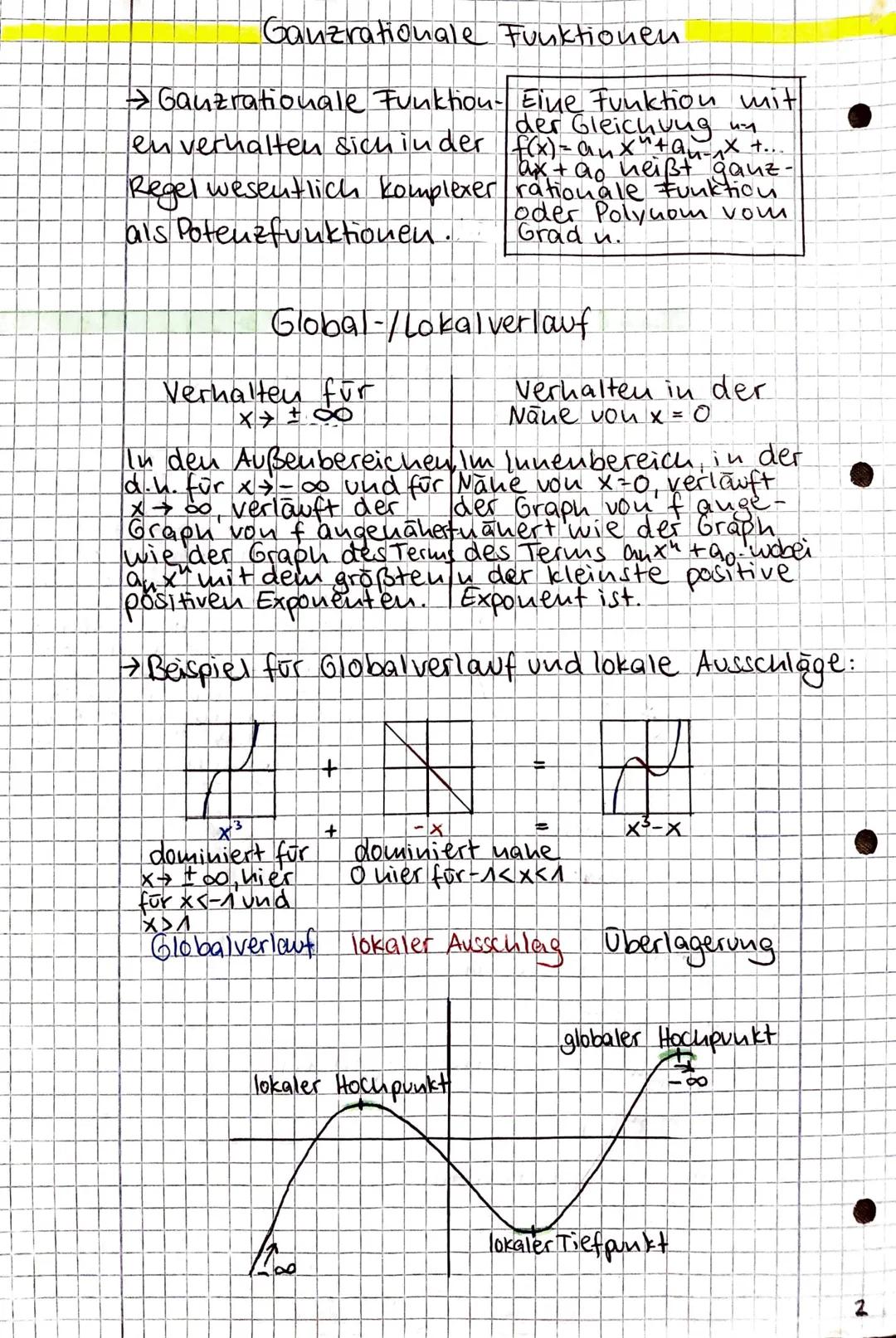 Mathe klausur
→ Überblick:
• Potenzen
• Nullstellen
• Graphen: Monotonie
• Symmetrie
• Scheitelpunkt
• Lokal-/Globalverlouf
↳ Hoch-/