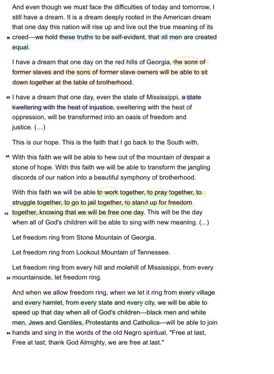 ,,I Have a Dream"
(Speech by Rev. Martin Luther King at the March on Washington, 1963)
„I am happy to join with you today in what will go do