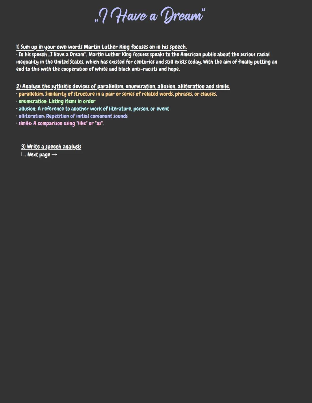 ,,I Have a Dream"
(Speech by Rev. Martin Luther King at the March on Washington, 1963)
„I am happy to join with you today in what will go do