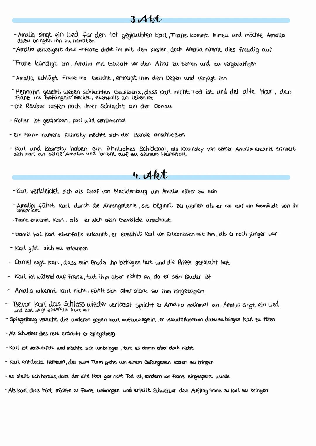 # FRIEDRICH SCHILLER
## DIE RÄUBER # ZUSAMMENFASSUNG
## 1. Akt
- Karl fälscht einen Brief sein älterer Bruder karl soll angeblich schulden