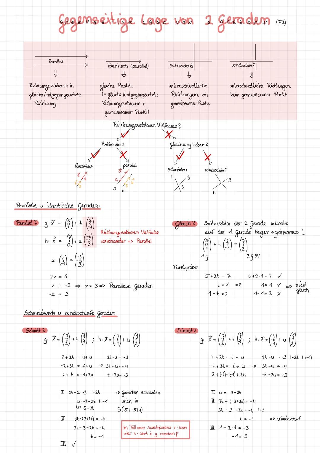 Gegenseitige Lage vom 2 Geraden (73)
Parallel
#
Richtungsvelatorem in
gleiche/entgegengesetzte
Richtung
identisch (parallel)
#
gleiche Pun
