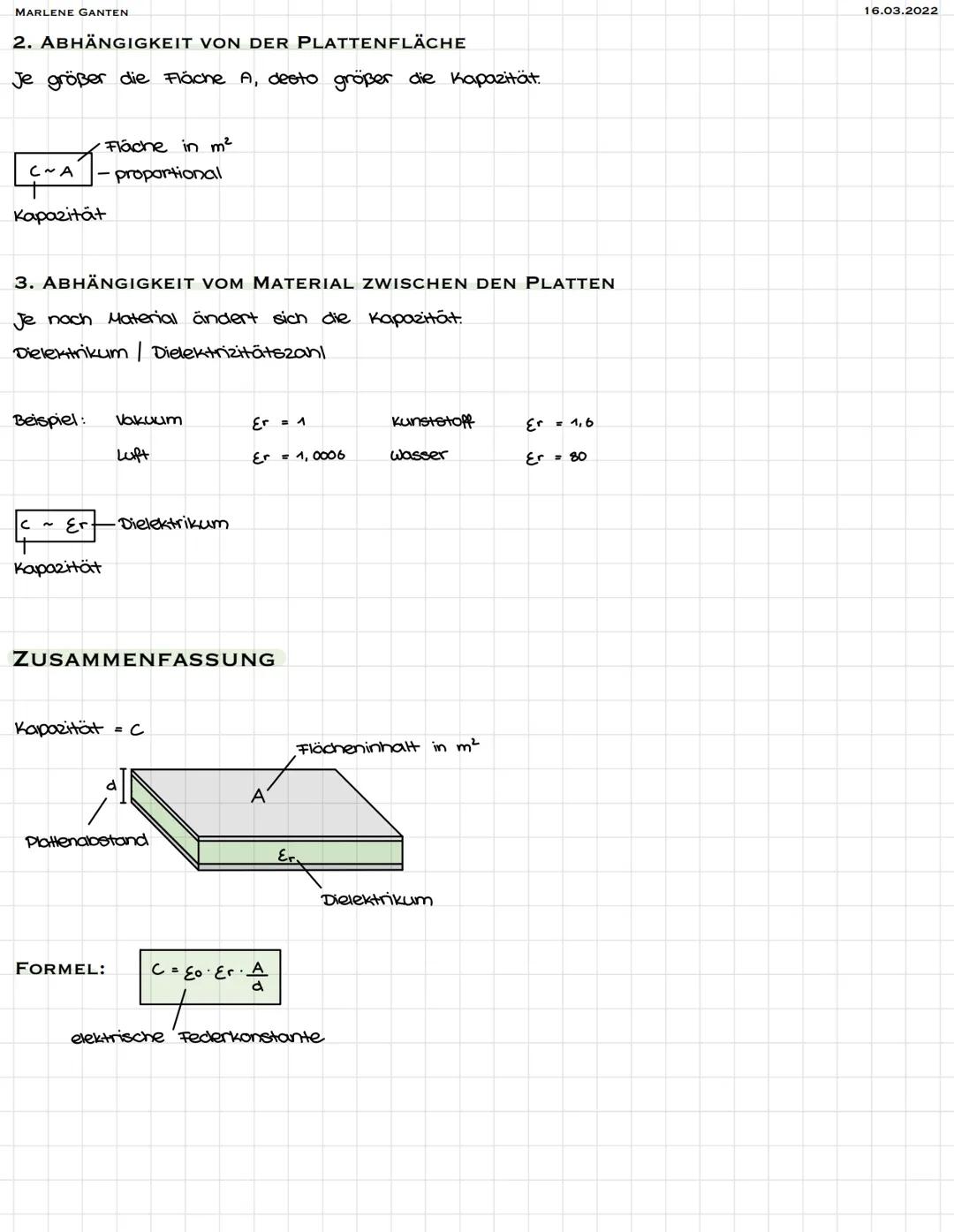 MARLENE GANTEN
16.03.2022
# KAPAZITÄT EINES PLATTENKONDENSATORS
STUNDENWIEDERHOLUNG
# BEGRIFFSKLÄRUNG
# KAPAZITÄT:
Der Begriff Kapazität,
