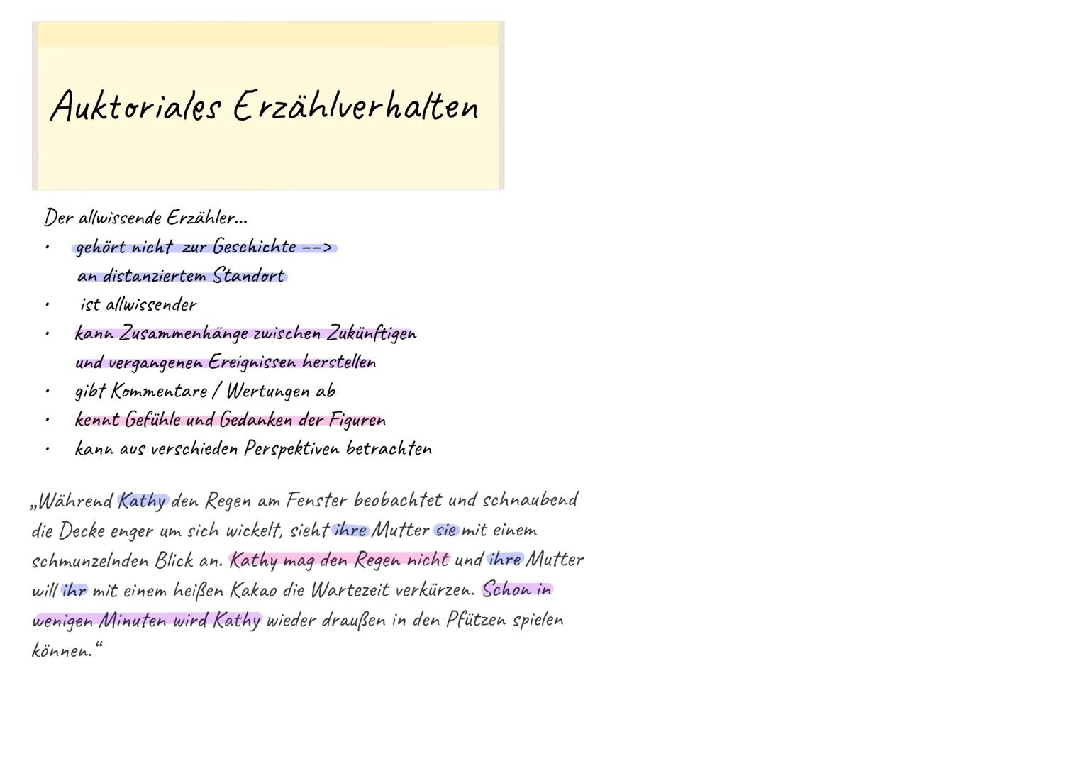 # Personales Erzählverhalten
# Neutrales Erzählverhalten
Der Er/Sie-Erzähler...
* erzählt aus Sicht einer oder mehreren wechselnden Fig