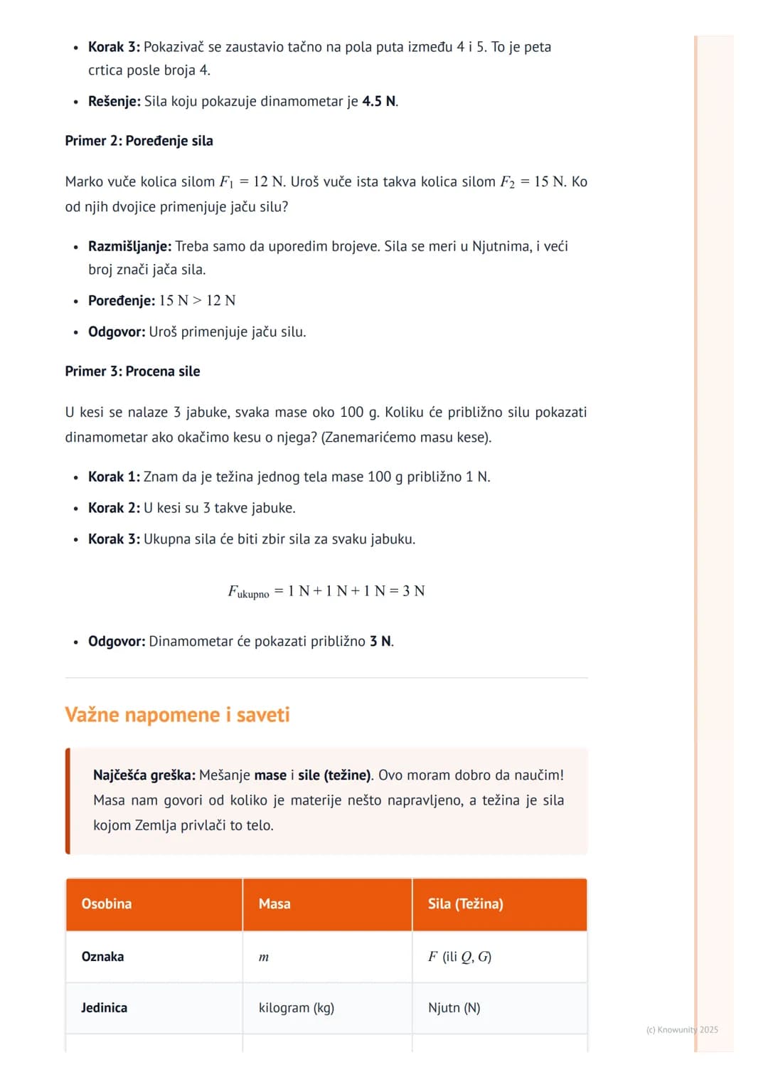 # Merenje sile
Uvod u merenje sile
Sile su svuda oko nas. Kada guramo vrata, šutiramo loptu ili podižemo ranac, mi
primenjujemo silu. Ali