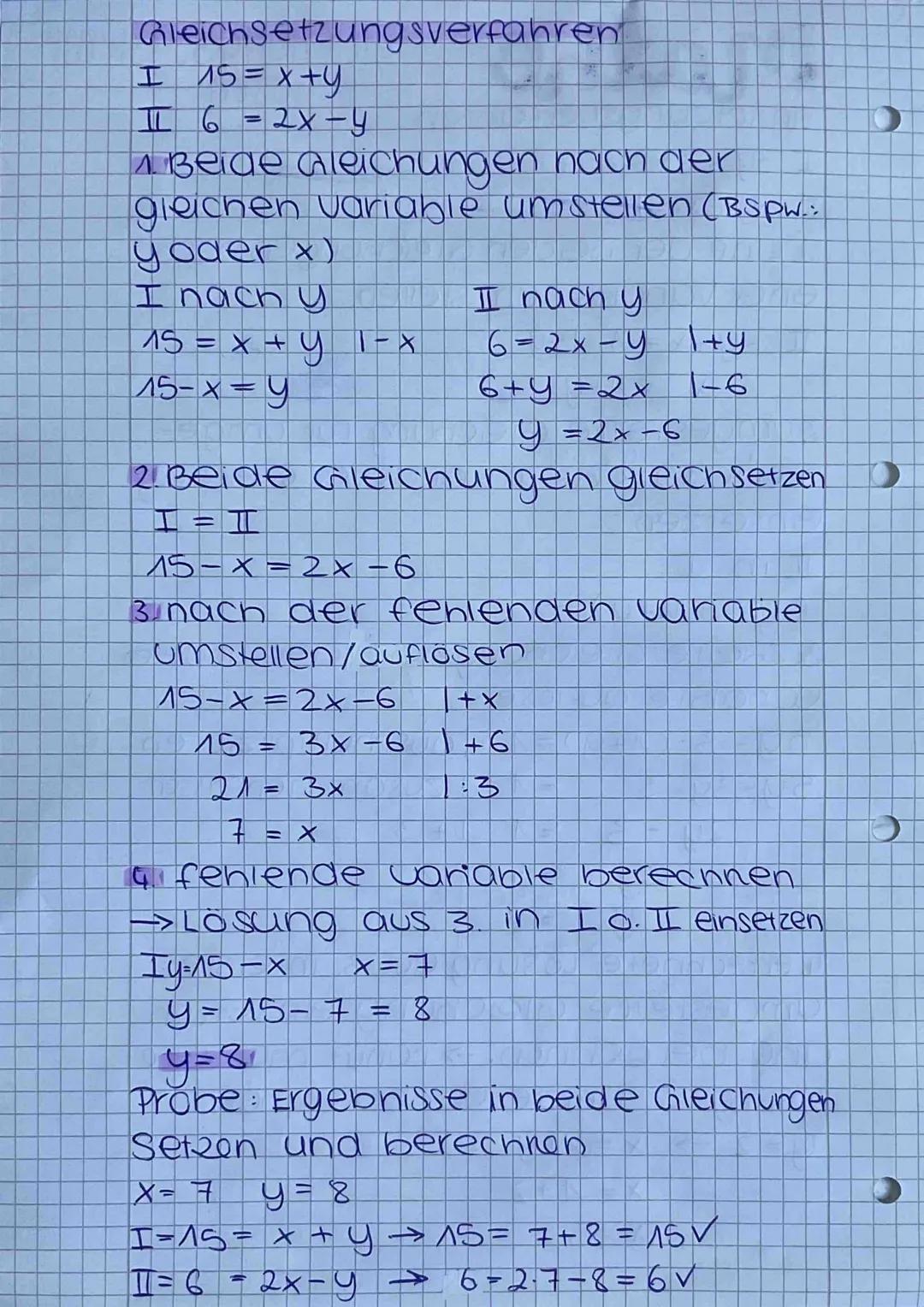 mathe Gleichungssysteme
Einsetzungsverfahren.
I Sy-3x = 1
I-U+x=1
A. Eine der beiden Gleichungen nach
einer variable um stellen.
I _Y+x= 1 1