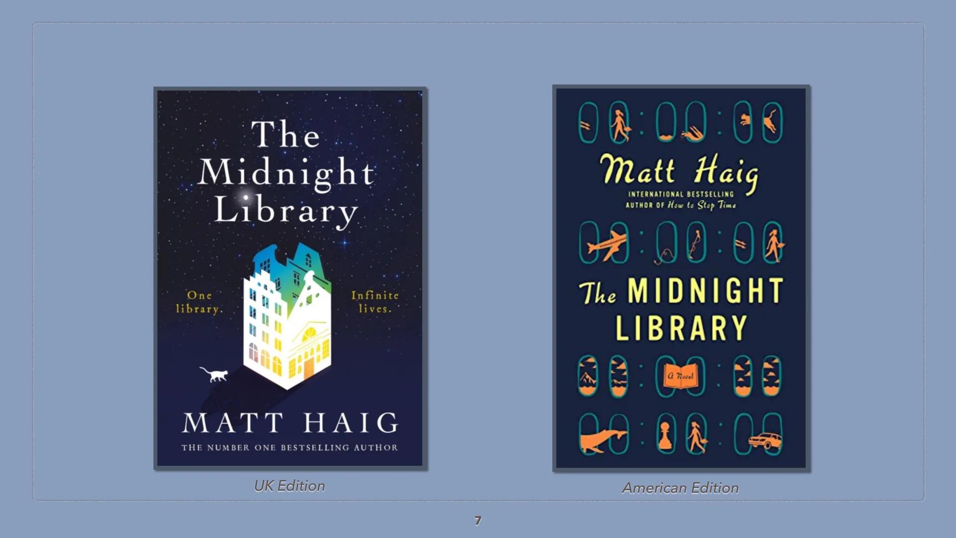 THE MIDNIGHT LIBRARY
BY MATT HAIG
1 TABLE OF CONTENT
●
●
the author
the book
Characters
Story Line
Conclusion
Sources
2 THE AUTHOR
3 MATT HA