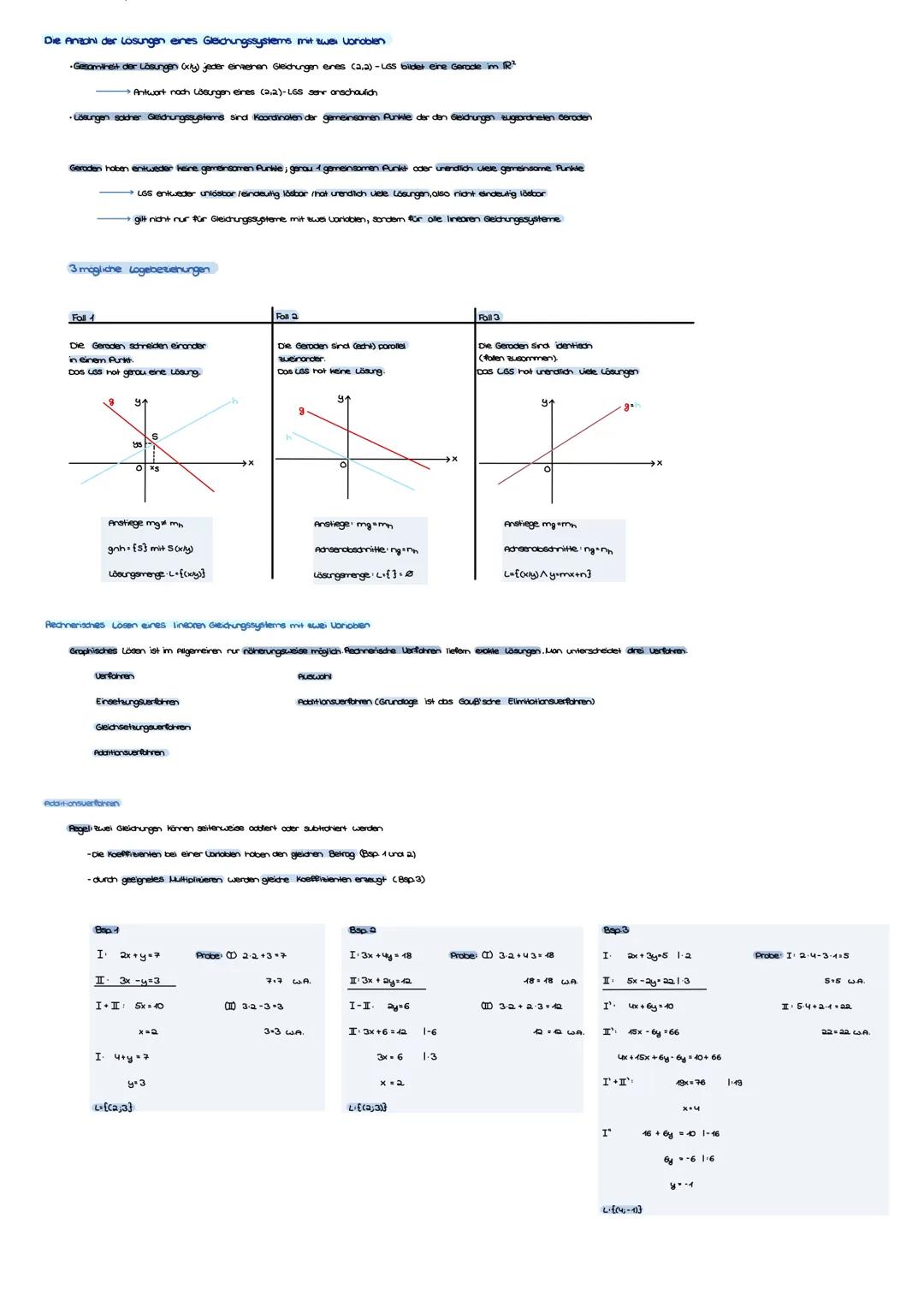 Lineares Gleichungssystem
Gleichungen der Form ax + by = c heißen lineare Gleichungen mit Bwei Variablen
Jede Lösung einer solchen Gleichung