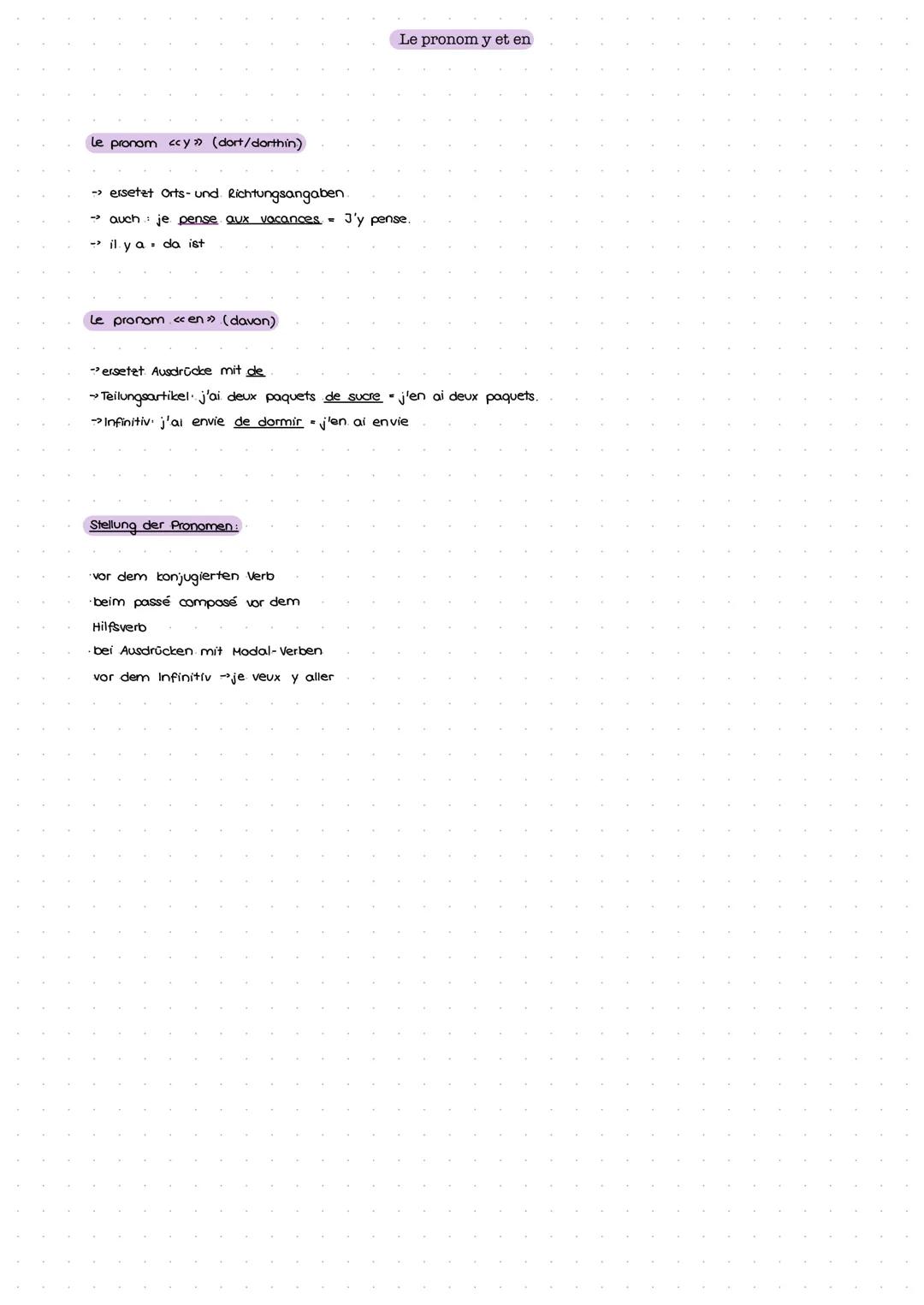 Die Pronomen y et en