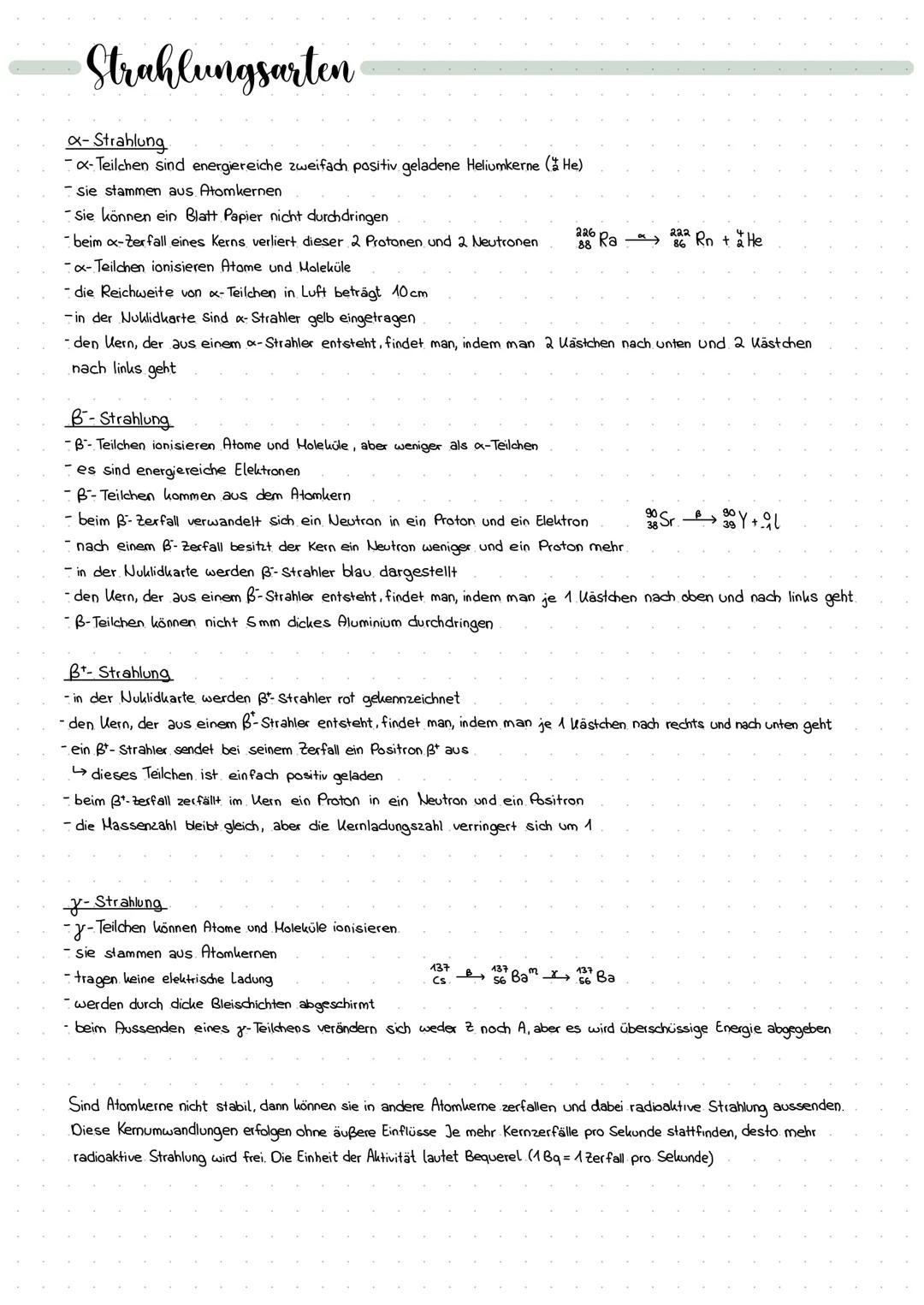 # Strahlungsarten
x-Strahlung
- x-Teilchen sind energiereiche zweifach positiv geladene Heliumkerne (He)
- Sie stammen aus Atomkernen
-