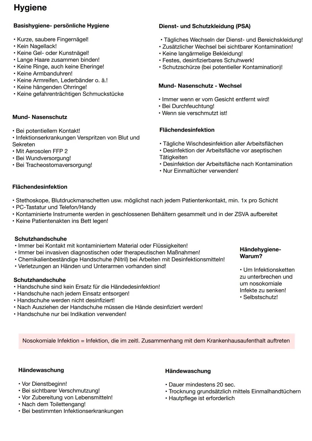 # Hygiene
Basishygiene- persönliche Hygiene
• Kurze, saubere Fingernägel!
• Kein Nagellack!
• Keine Gel- oder Kunstnägel!
• Lange Haare zu