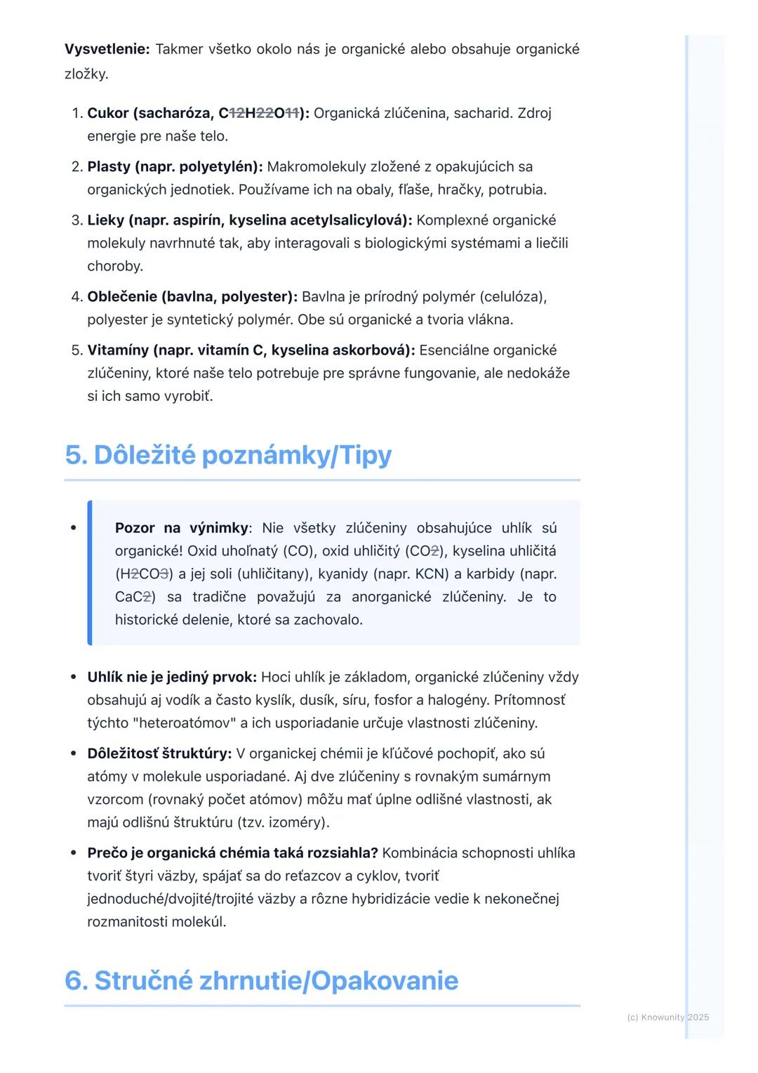 # Predmet a význam organickej
chémie
1. Prehľad a úvod
Organická chémia je obrovská a fascinujúca oblasť chémie, ktorá sa zaoberá
štúdiom