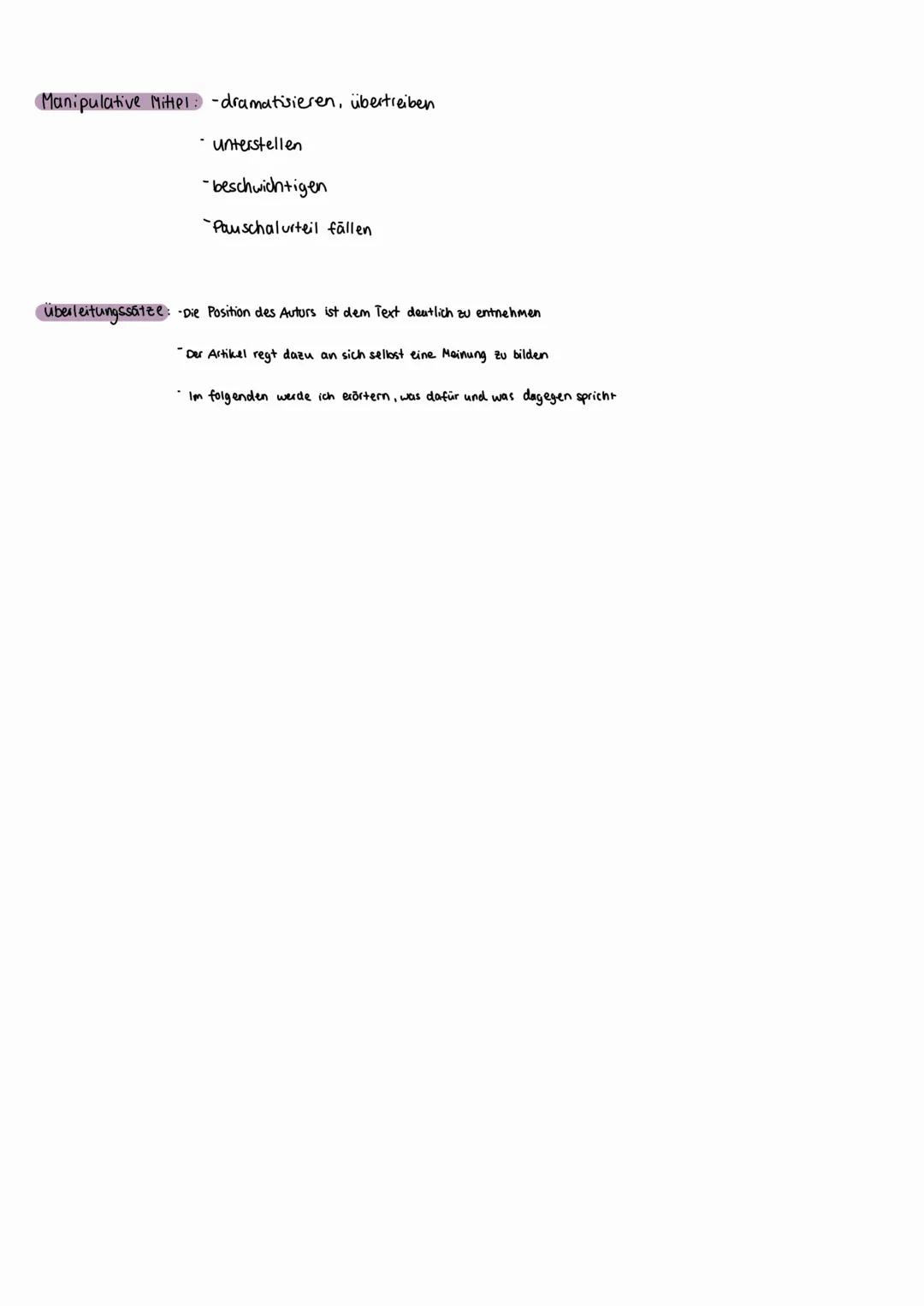 # ERORTERUNG
Einleitung Autor, Titel, Textsorte, Erscheinungs datum ort
"Thema, zentrale These des Autors
Beispiel
- klärender Sate, der