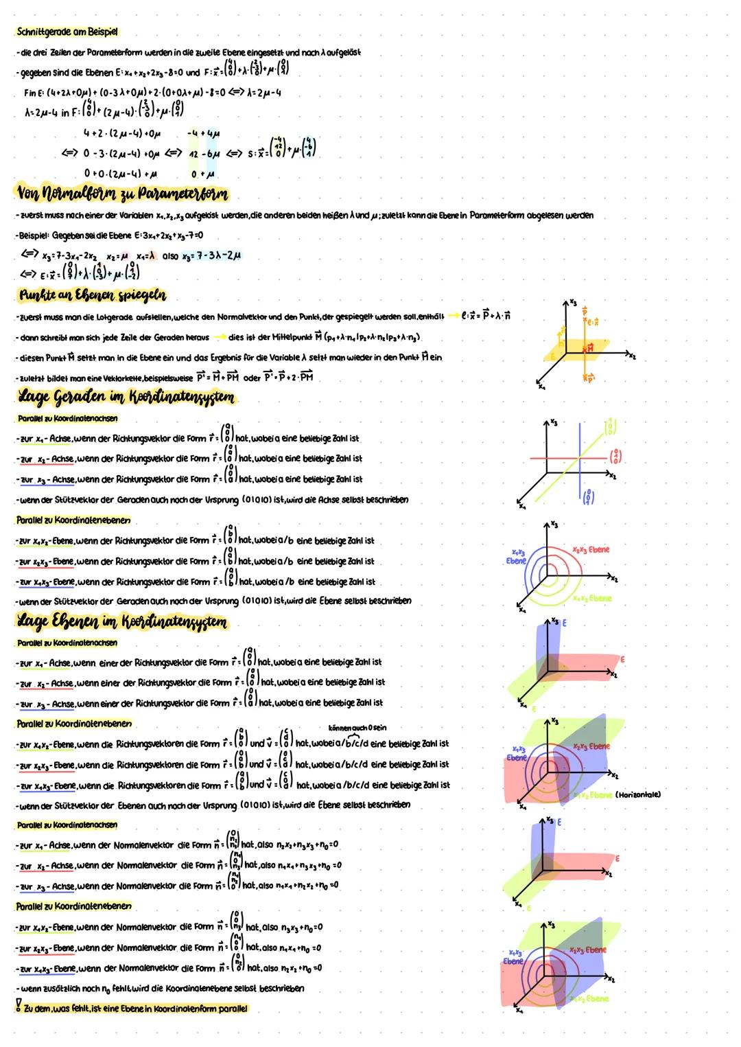 # VEKTOREN
Geraden
Parametergleichung
- die Porometergleichung für die Geraden selzt sich zusammen aus einem Stützvektor plus eine Unbekann