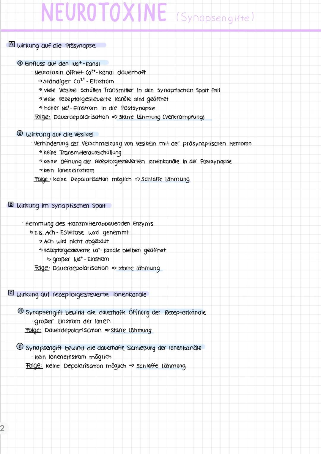 Neurotoxine (Synapsengifte)