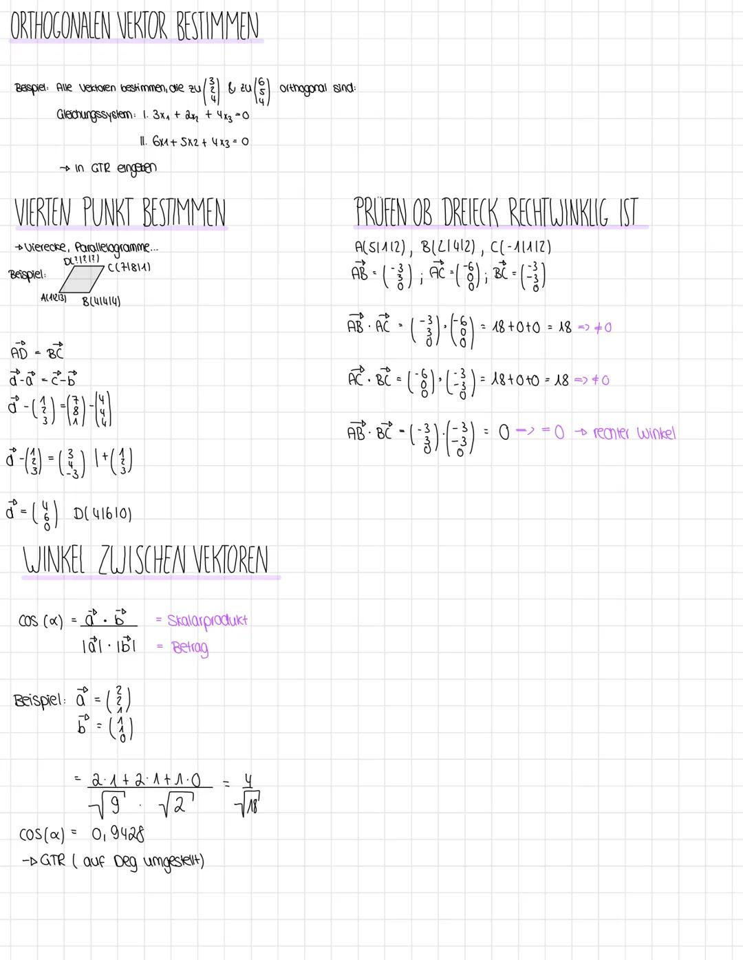 # VEKTOREN
VEKTOR AUFSTELLEN
Punkle: A(214); B(613)
$
\overrightarrow{AB}$: Punkt 8 Punkt A rechnen $\rightarrow$ Zielpunkt minus Startpu
