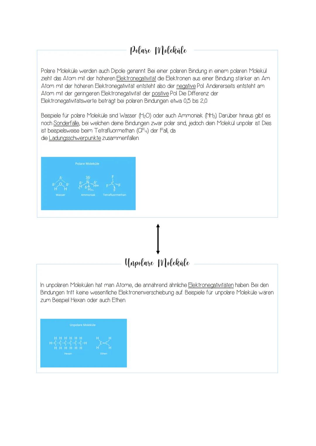 Moleküle
Erklärung
Ein Molekül (auch chemische Verbindung) ist ein Teilchen,
das aus zwei oder mehreren Atomen zusammengesetzt
ist. Dabei ka