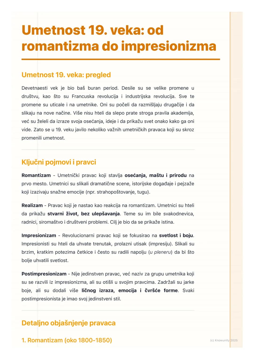 # Umetnost 19. veka: od
romantizma do impresionizma
Umetnost 19. veka: pregled
Devetnaesti vek je bio baš buran period. Desile su se velik