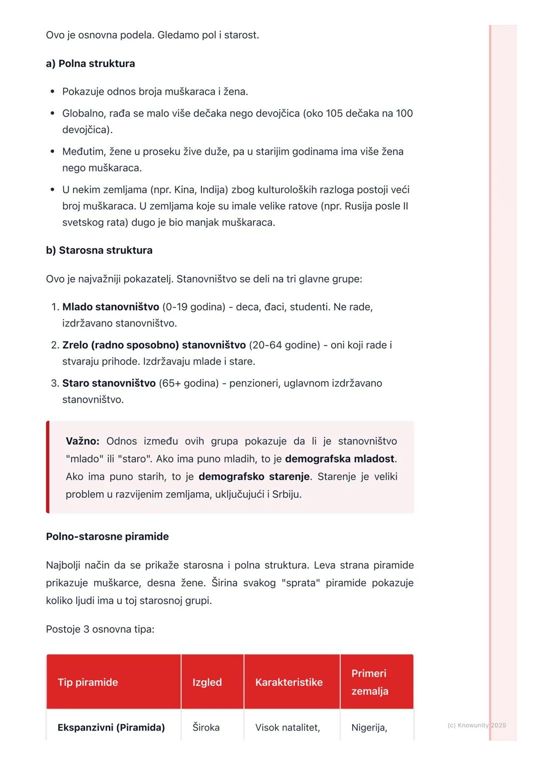 # Struktura stanovništva
Uvod u strukturu stanovništva
Struktura stanovništva nam pokazuje od čega se sastoji stanovništvo neke
teritorije