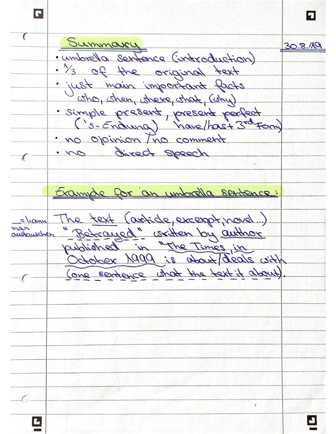 How to write a summary