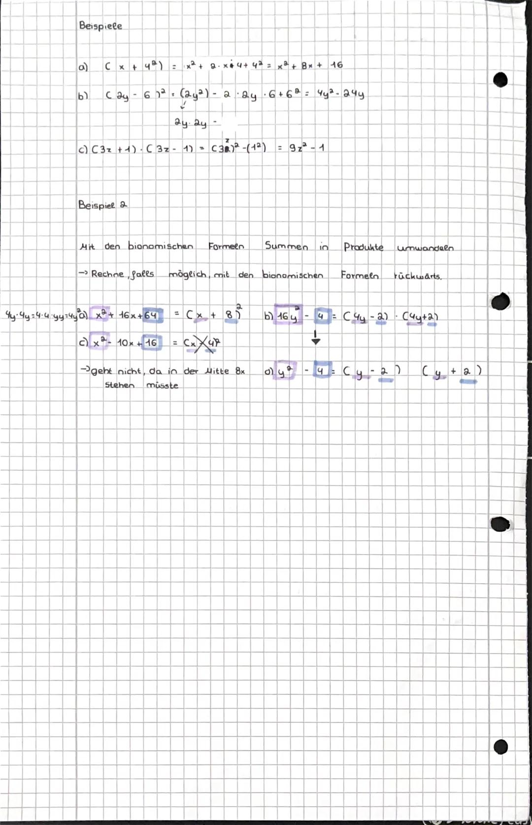 1. Bionomische Formee Carba) = a + 2ab +bª
I. 9 Bionomische
Formeln
Herleitung
=
8
= aa + ab + bat b ·b
aª
Carba
2 Bionomische Formel
a-
+ 2