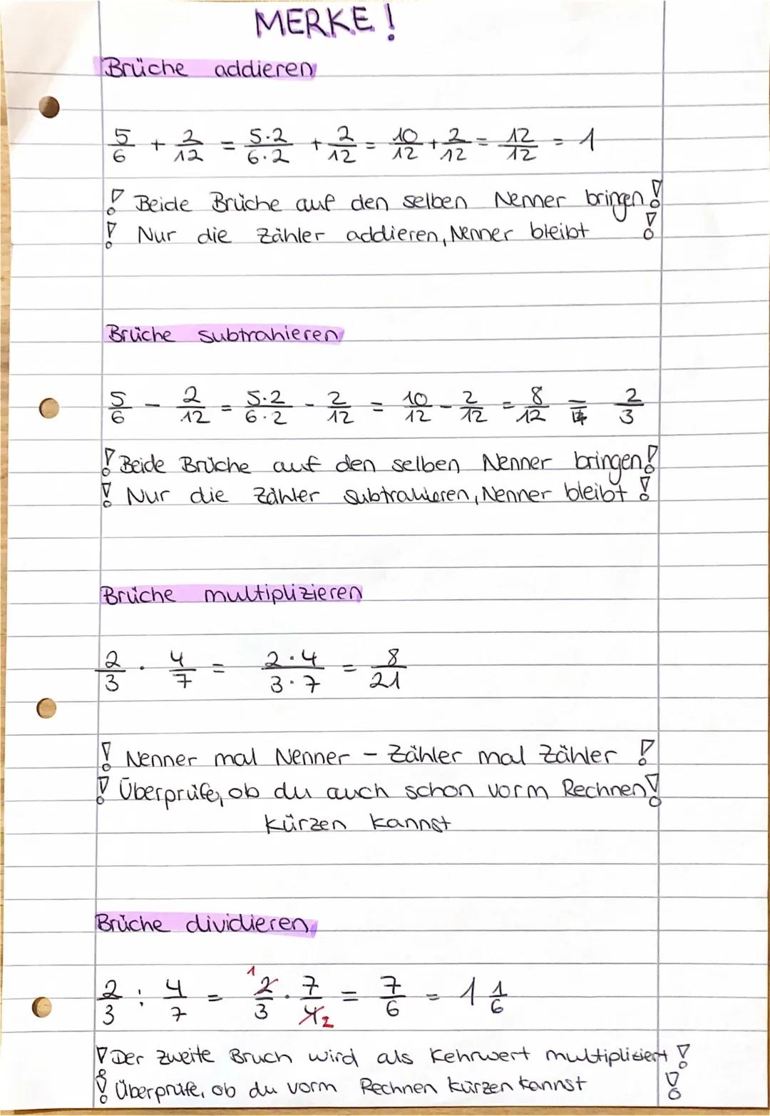 Brüche Rechnen