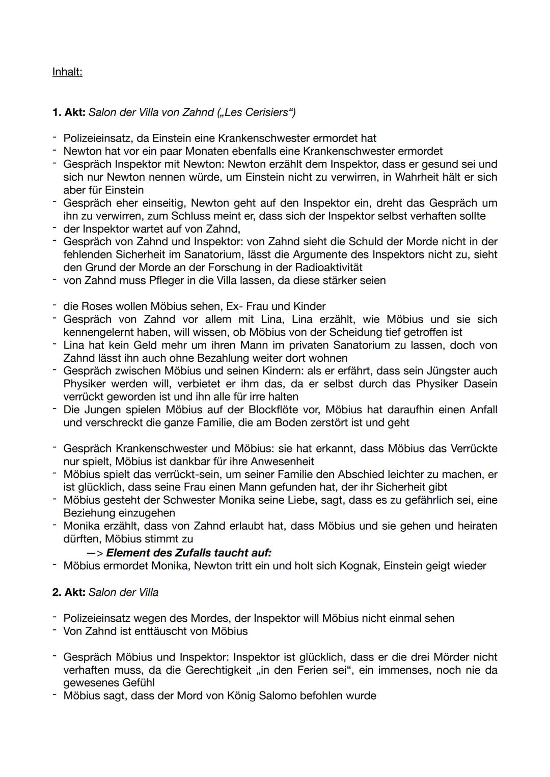 Die Physiker - Dürrenmatt, 1961, Uraufführung 1962
Personen:
Mathilde von Zahnd, Irrenärztin: philanthrop (menschenliebend), wurde von ihr