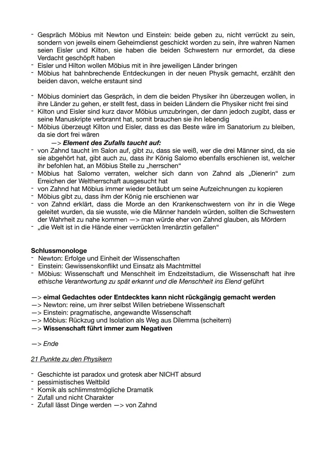 Die Physiker - Dürrenmatt, 1961, Uraufführung 1962
Personen:
Mathilde von Zahnd, Irrenärztin: philanthrop (menschenliebend), wurde von ihr