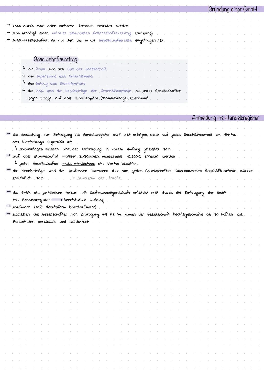 →Gesellschaft mit beschränkter Haftung
Handelsgesellschaft mit eigener Rechtspersönlichkeit (juristische Person)
Kapitalgesellschaft
→ die G