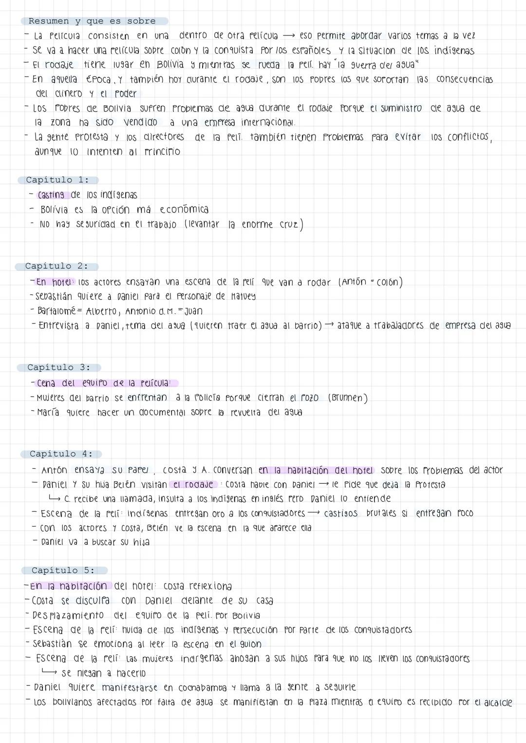 También la lluvia Resumen y que es sobre
- La Pelicula consisten en una dentro de otra pelicula eso permite abordar varios temas a la vez
-