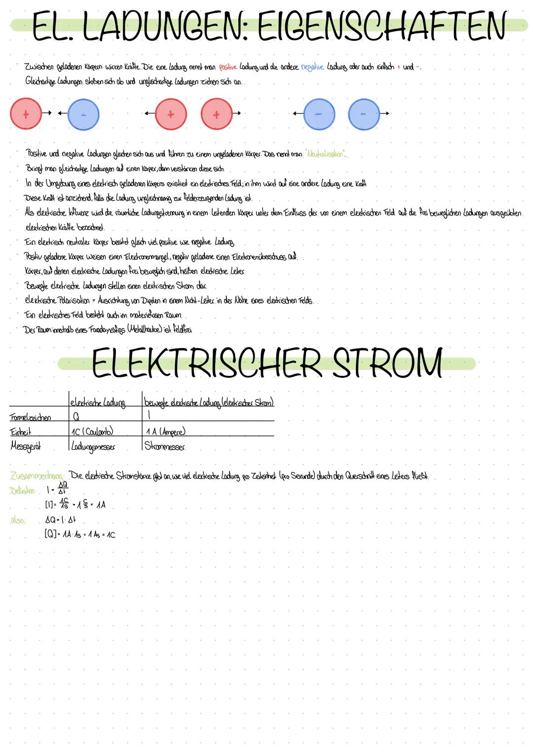 EL. LADUNGEN: EIGENSCHAFTEN
Zwischen geladenen Körpern wirken Kräfte. Die eine Ladung nennt man positive Ladung und die andere negative Ladu