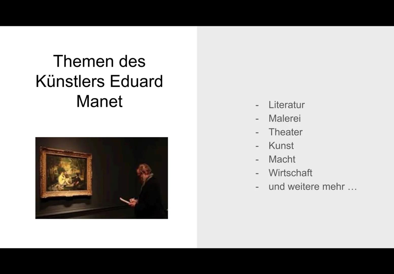 Édouard Manet
Impressionismus
Lilly Gerlach 24.01.2023 # Inhaltsverzeichnis
1. Allgemeine Informationen über
Edouard Manet
1. Lebenslauf