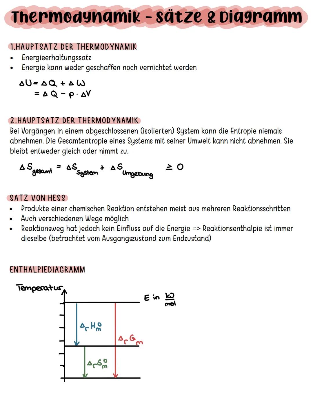 # Thermodynamik - sätze & Diagramm
1.HAUPTSATZ DER THERMODYNAMIK
- Energieerhaltungssatz
- Energie kann weder geschaffen noch vernichtet we