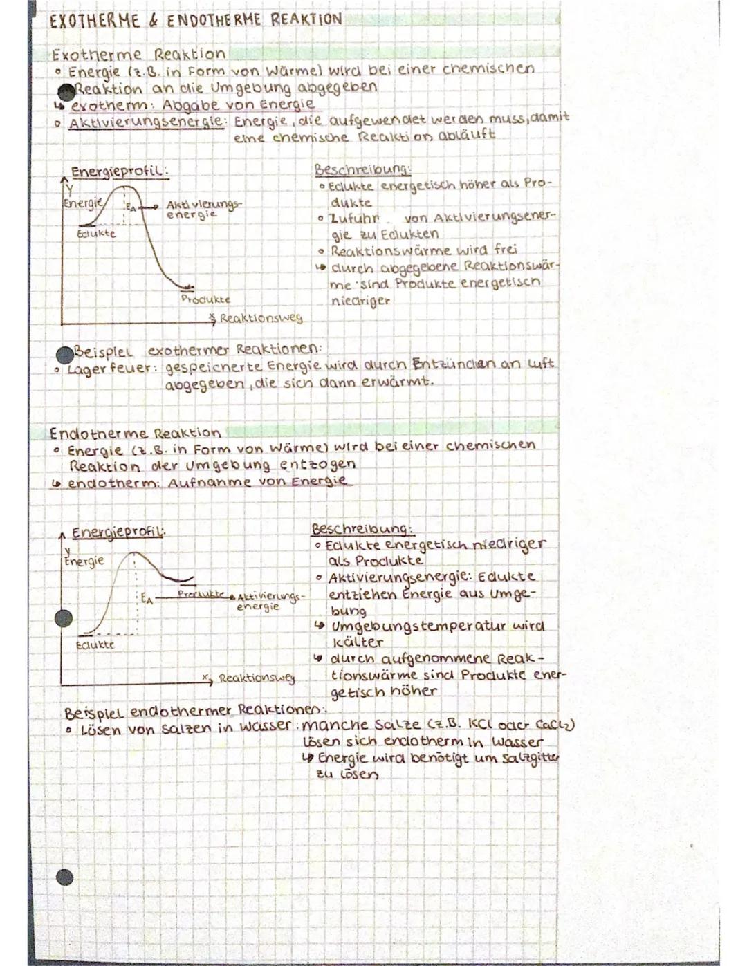 Exotherme und Endotherme Reaktion + Energieprofile