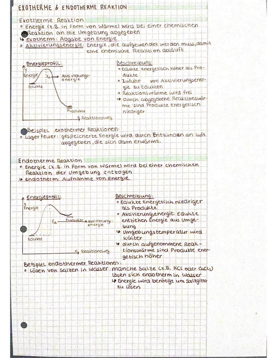 EXOTHERME
Exotherme Reaktion
• Energie (z. B. in Form von Wärme) wird bei einer chemischen.
Reaktion an die Umgebung abgegeben
exotherm: Abg