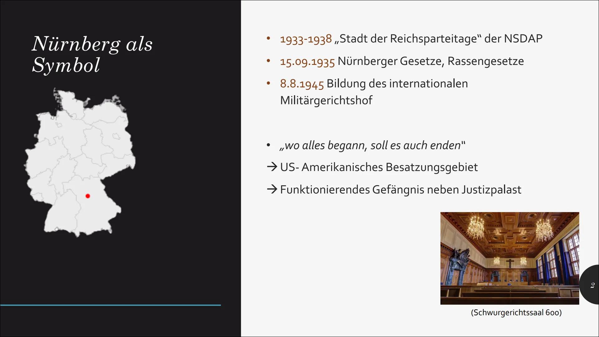 # Nürnberger Prozess
EIN PROZESS GEGEN KRIEGSVERBRECHER
Die Nürnberger Prozesse waren eine Reihe von
Gerichtsverfahren, bei denen die NS-H