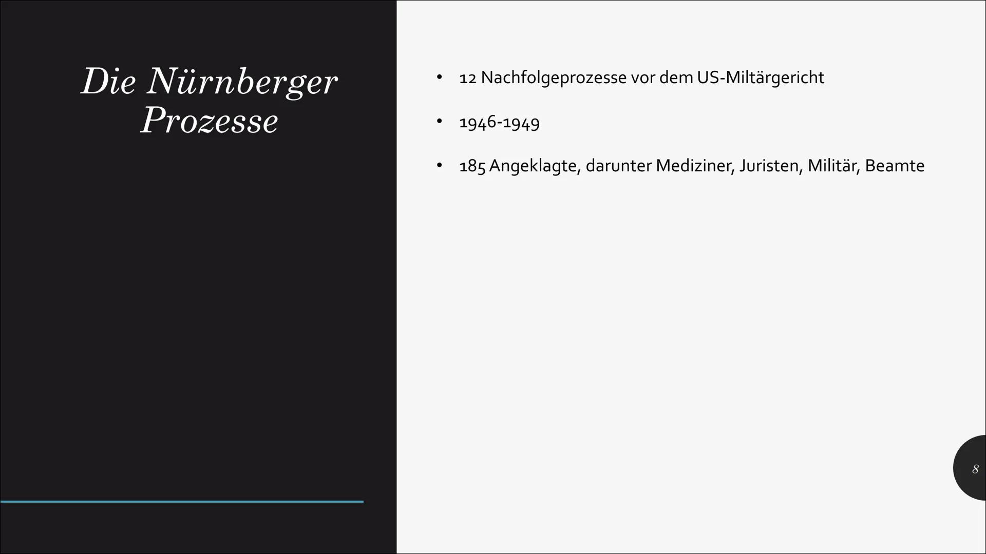 # Nürnberger Prozess
EIN PROZESS GEGEN KRIEGSVERBRECHER
Die Nürnberger Prozesse waren eine Reihe von
Gerichtsverfahren, bei denen die NS-H
