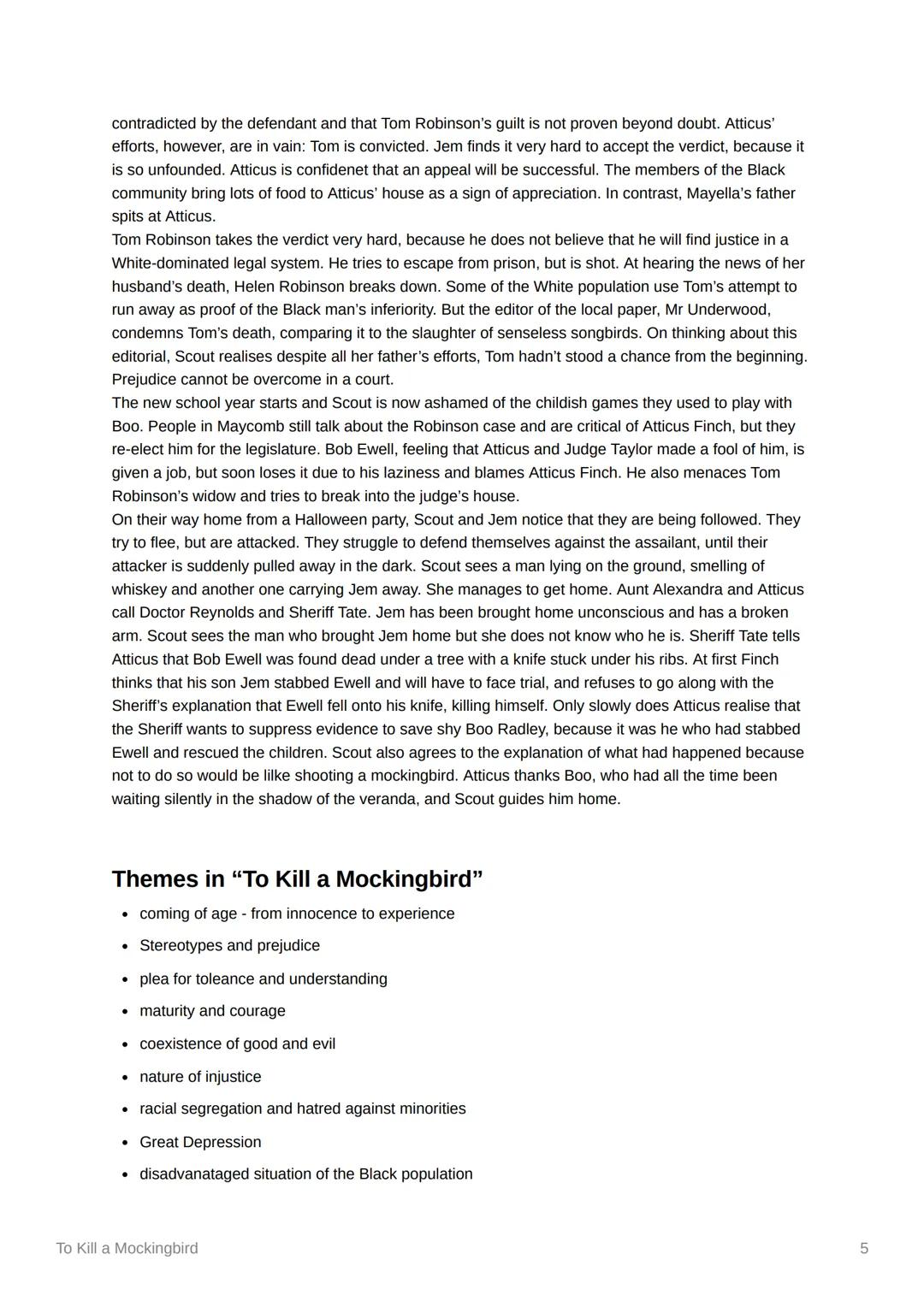 To Kill a Mockingbird
Characters
Scout/her family/friends
Scout
• protagonist
.
.
Real name: Jean Louise
About 8/9 years old
Goes to school